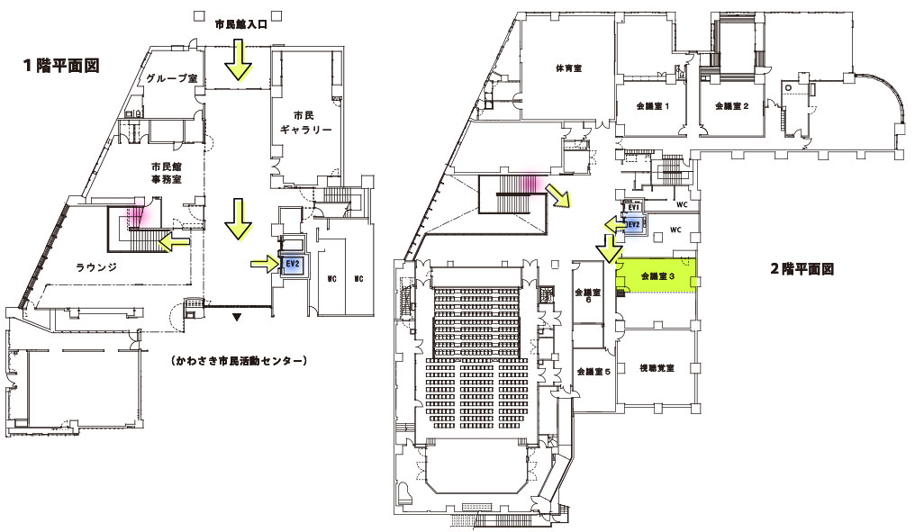 中原市民館内案内図